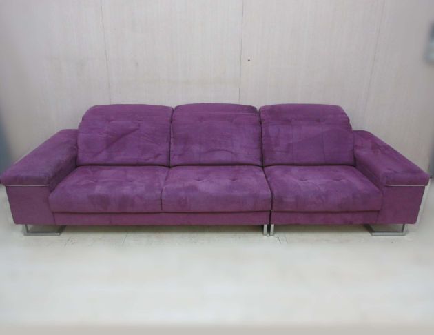 二手沙發 歐德葆301公分紫色絨布沙發 三人沙發 客廳休閒沙發
