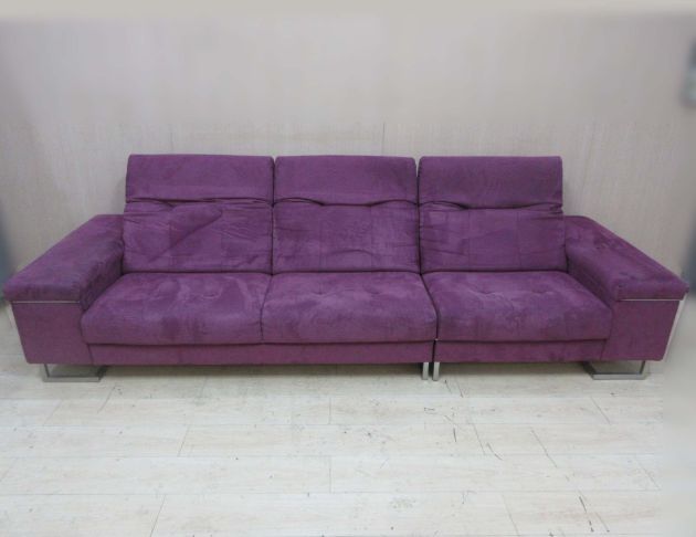 二手沙發 歐德葆301公分紫色絨布沙發 三人沙發 客廳休閒沙發 2