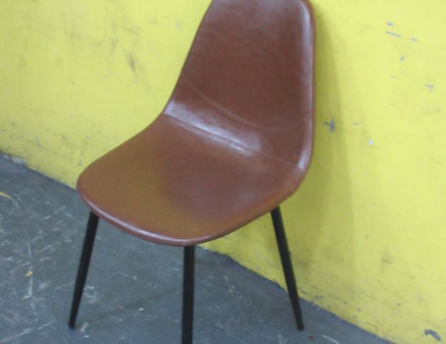 二手餐桌椅 咖啡色45公分義式簡約餐椅 化妝椅 皮餐椅 椅子 4