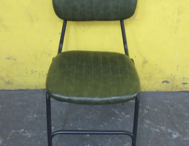 二手餐桌椅 綠色42公分工業風復古餐椅 靠背椅 椅子 用餐椅