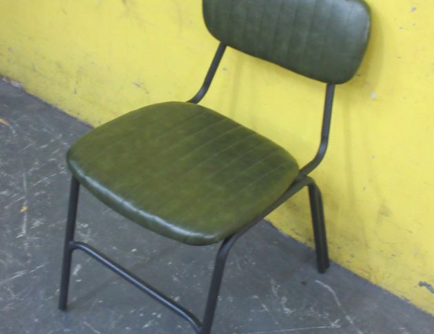 二手餐桌椅 綠色42公分工業風復古餐椅 靠背椅 椅子 用餐椅 4