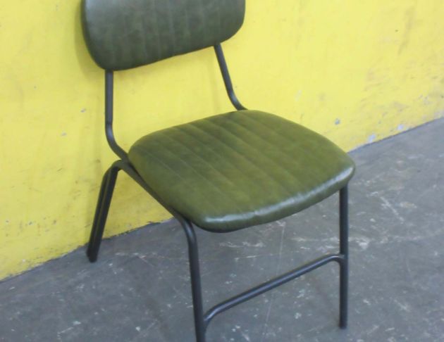二手餐桌椅 綠色42公分工業風復古餐椅 靠背椅 椅子 用餐椅 3