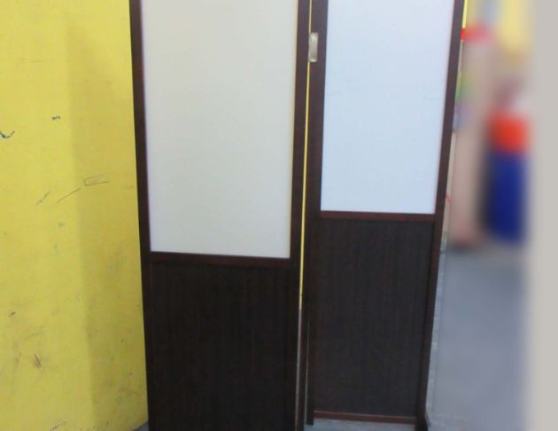 二手屏風 胡桃色132公分玄關摺疊屏風 移動隔間 三片式屏風 3