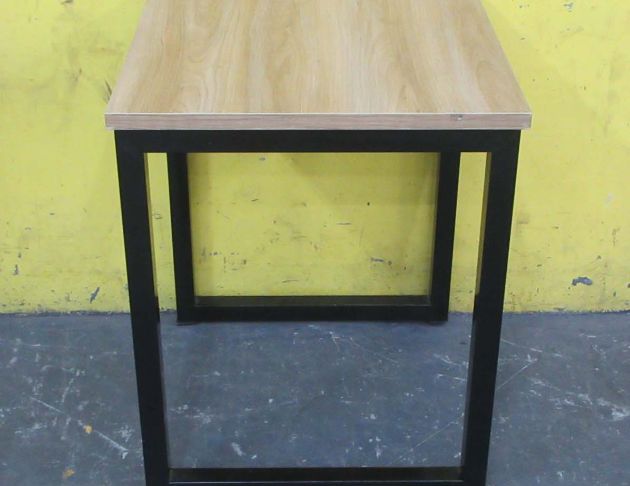 二手餐桌 橡木色60公分鐵腳方型餐桌 營業用餐桌 邊桌 桌子