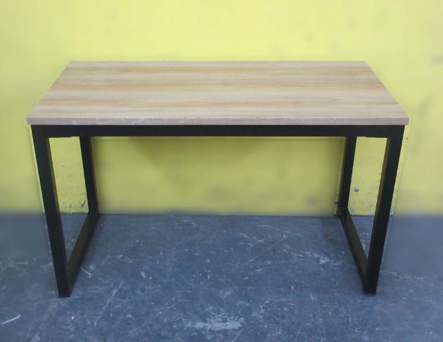 二手餐桌 橡木色120公分鐵腳方型餐桌 營業用餐桌 飯桌 桌子