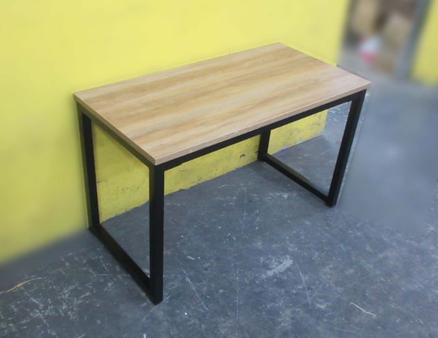 二手餐桌 橡木色120公分鐵腳方型餐桌 營業用餐桌 飯桌 桌子 4