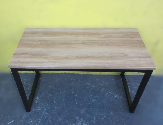 二手餐桌 橡木色120公分鐵腳方型餐桌 營業用餐桌 飯桌 桌子 2