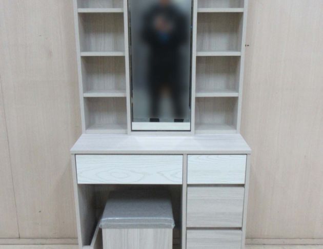 庫存新品出清 白橡木色81公分一門四抽化妝桌組 梳妝桌椅 鏡台