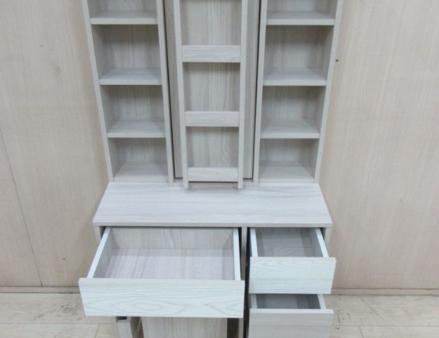 庫存新品出清 白橡木色81公分一門四抽化妝桌組 梳妝桌椅 鏡台 2