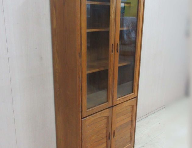 二手書櫥 橡木色77公分四門兩抽書櫃 置物櫃 收納櫃 展示櫃 3