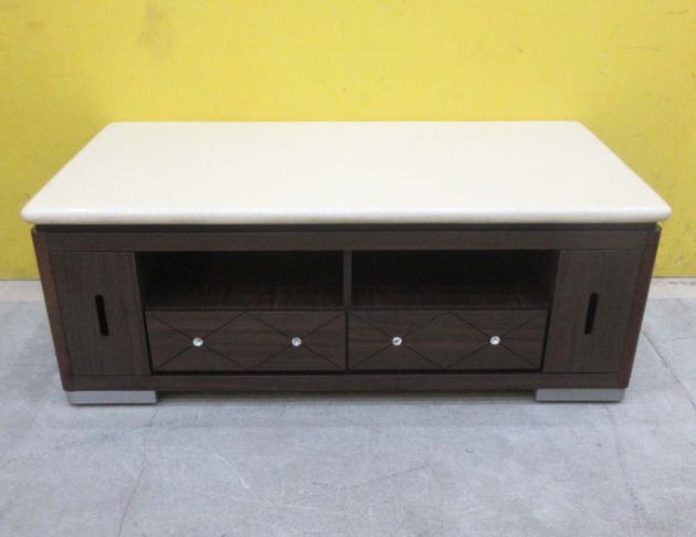 二手茶几 胡桃色130公分六門兩抽仿石沙發桌 沙發腳椅 客廳桌 2