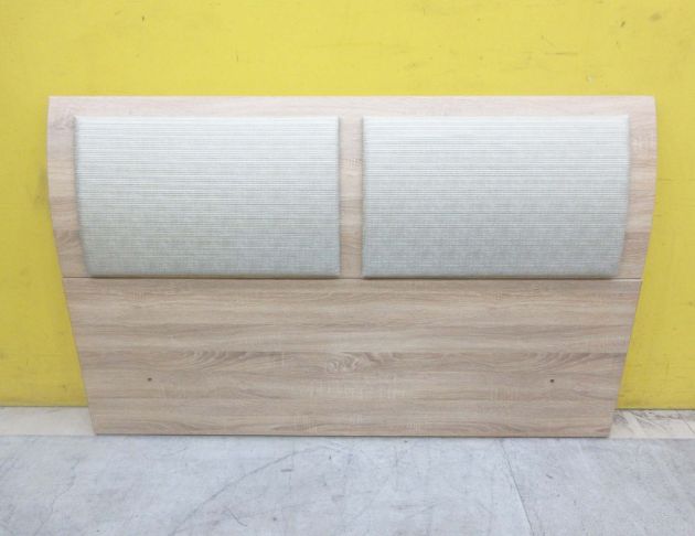 二手床頭櫃 梧桐色154公分布墊頭靠床頭板 5尺雙人床頭片