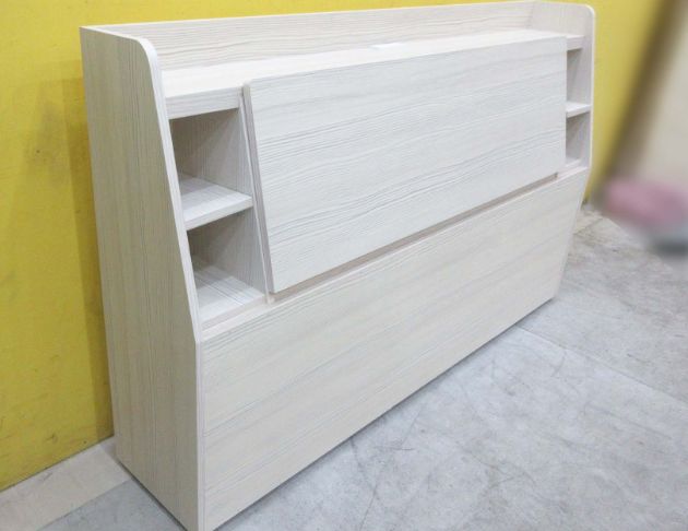 二手床頭櫃 雪松色152公分一門可充電床頭箱 5尺雙人床頭 4