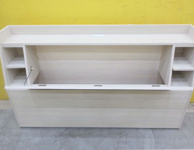 二手床頭櫃 雪松色152公分一門可充電床頭箱 5尺雙人床頭 2