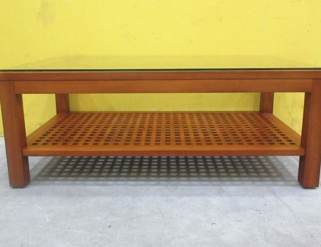 二手茶几 柚木色120公分實木沙發桌 玻璃茶几 客廳矮桌 桌子