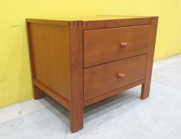 二手床邊櫃 柚木色55公分兩抽床頭櫃 抽屜櫃 收納櫃 置物櫃  3