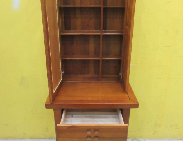 二手化妝桌 柚木色70公分實木一門一抽梳妝台 化妝桌椅 鏡台 2