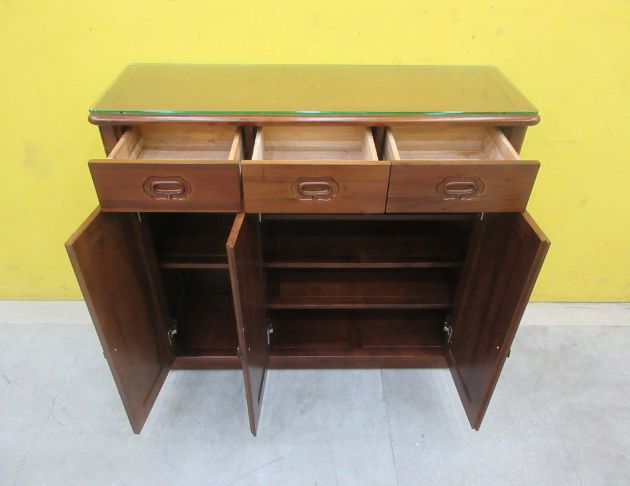 二手鞋櫥 樟木色120公分實木三門三抽鞋櫃 玄關收納櫃 置物櫃 3