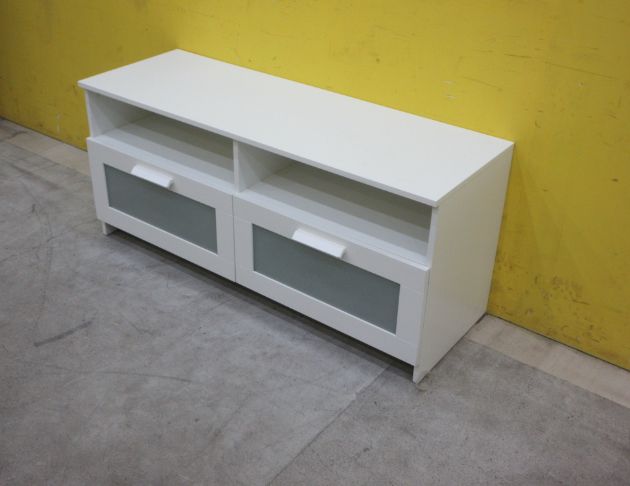 二手電視櫃 白色120公分兩抽TV櫃 客廳收納櫃 視聽櫃 長櫃 4