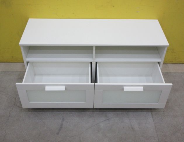 二手電視櫃 白色120公分兩抽TV櫃 客廳收納櫃 視聽櫃 長櫃 2