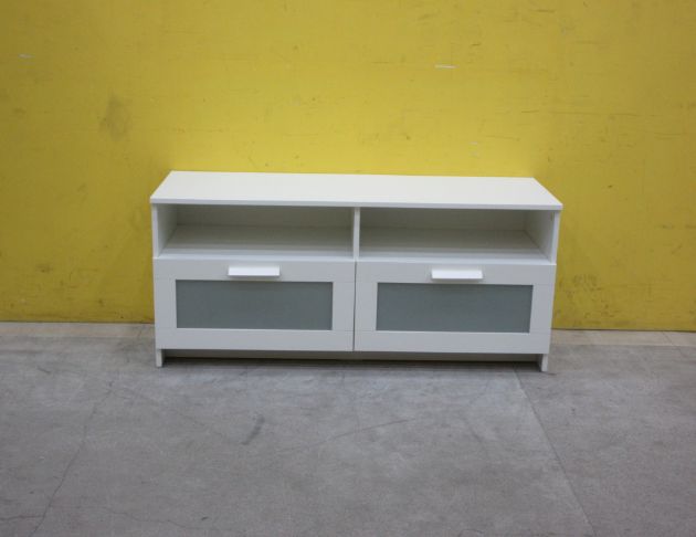 二手電視櫃 白色120公分兩抽TV櫃 客廳收納櫃 視聽櫃 長櫃