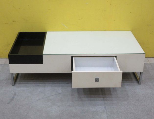 二手茶几 米黃色120公分一抽沙發桌 客廳桌 桌子 矮桌 2