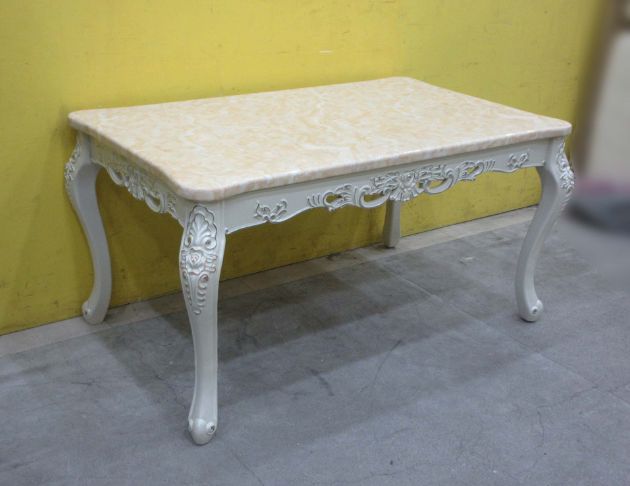 二手餐桌 白色150公分歐式仿石用餐桌 廚房餐桌 桌子 飯桌 4