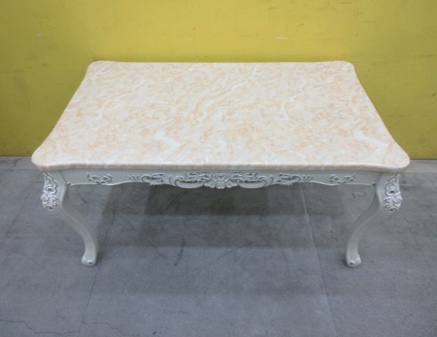 二手餐桌 白色150公分歐式仿石用餐桌 廚房餐桌 桌子 飯桌 2