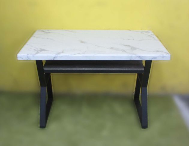 二手餐桌 白色120公分鐵腳雙層用餐桌 廚房餐桌 桌子 洽談桌