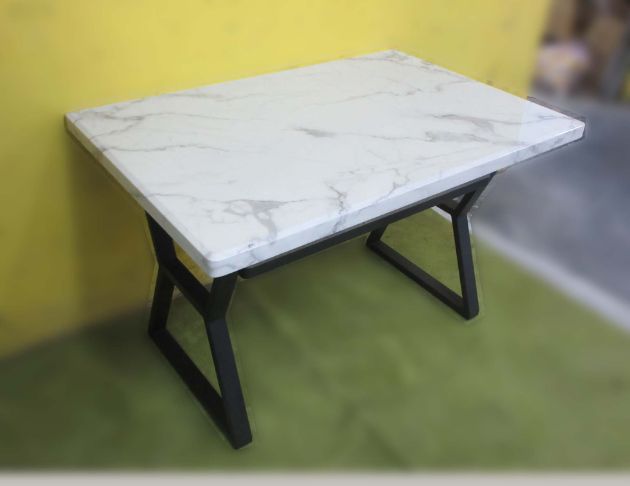 二手餐桌 白色120公分鐵腳雙層用餐桌 廚房餐桌 桌子 洽談桌 2