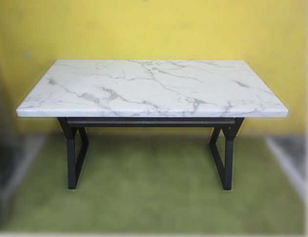 二手餐桌 白色150公分鐵腳雙層用餐桌 廚房餐桌 桌子 休閒桌