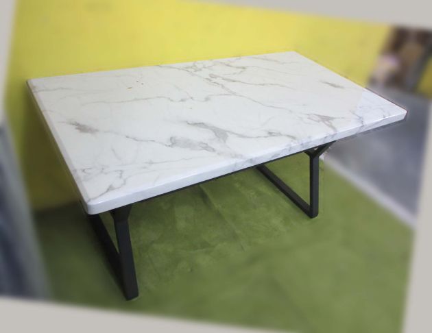 二手餐桌 白色150公分鐵腳雙層用餐桌 廚房餐桌 桌子 休閒桌 2