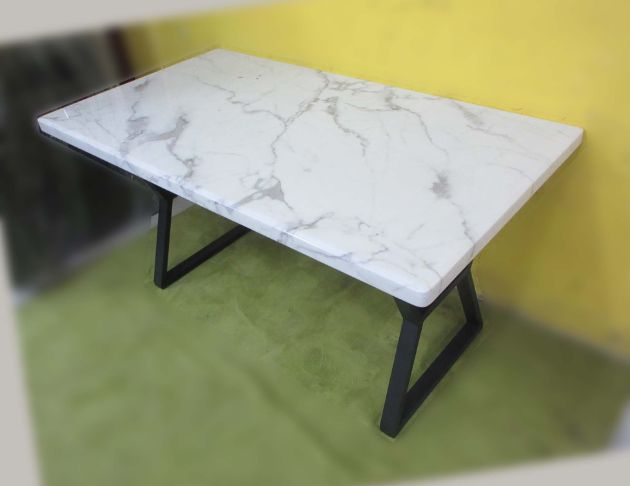 二手餐桌 白色150公分鐵腳雙層用餐桌 廚房餐桌 桌子 休閒桌 3