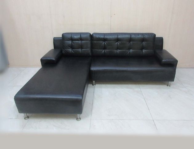 二手沙發 黑色165公分L型皮沙發 懶人沙發 休閒沙發 沙發椅