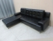 二手沙發 黑色165公分L型皮沙發 懶人沙發 休閒沙發 沙發椅