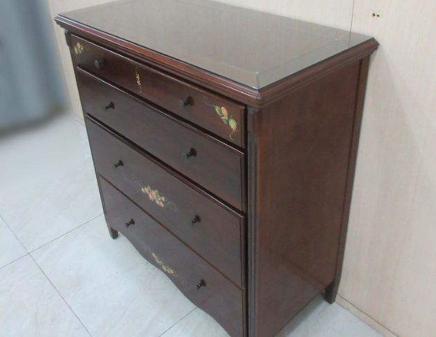 二手斗櫃 胡桃色105公分鄉村風四抽收納櫃 四斗櫃 抽屜櫃 5