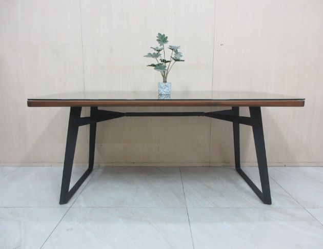 二手餐桌 胡桃色180公分工業風洽談桌 會議桌 休閒桌 木桌子