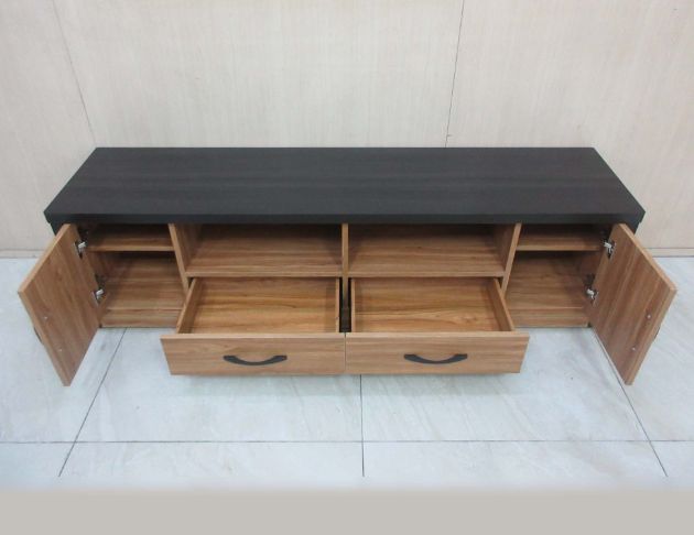 庫存新品出清 梧桐黑173公分兩門兩抽電視櫃 TV櫃 客廳長櫃  2