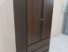 二手衣櫥 胡桃色90公分兩門兩抽衣櫃 單人衣櫃 套房衣櫃 