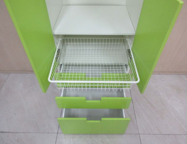 二手衣櫥 綠色61公分兩門四抽衣櫃 單人衣櫃 兒童衣櫃 3