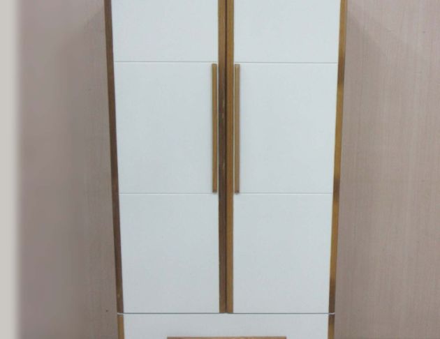 二手衣櫥 原木白90公分兩門兩抽衣櫃 單人衣櫃 套房衣櫃