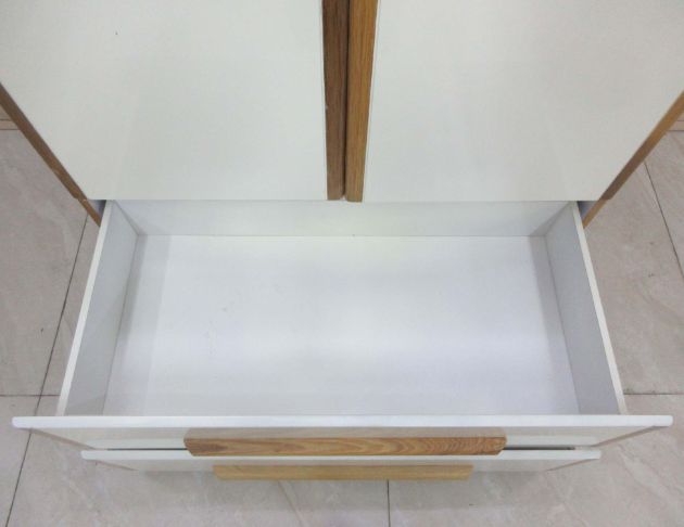 二手衣櫥 原木白90公分兩門兩抽衣櫃 單人衣櫃 套房衣櫃 3