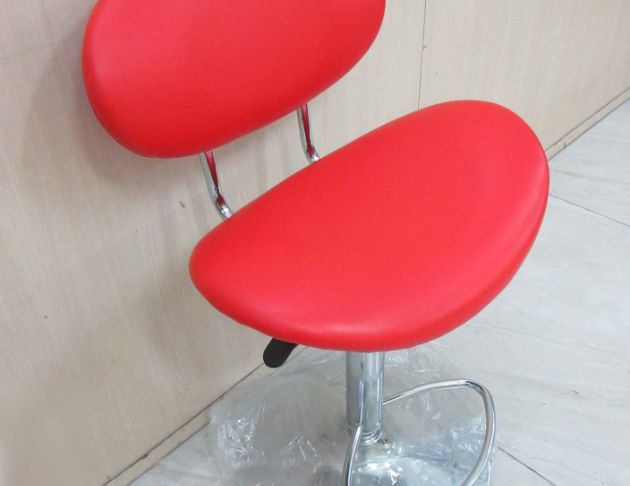 二手餐桌椅 紅色55公分靠背升降椅 吧台椅 酒吧椅 高腳椅 4