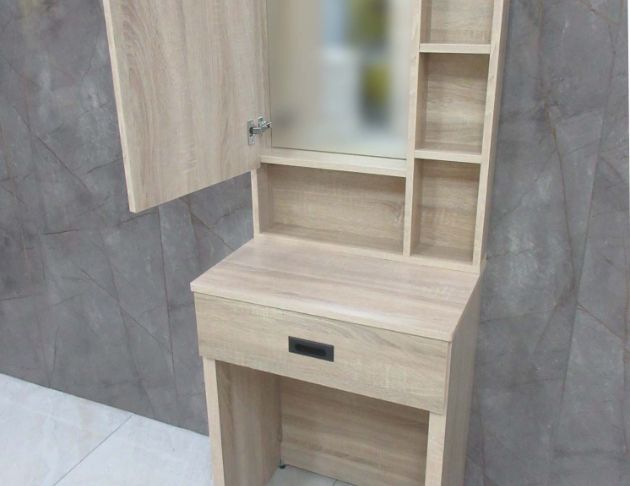 庫存新品出清 梧桐色60公分一門一抽化妝桌 梳妝桌椅 化妝台 2