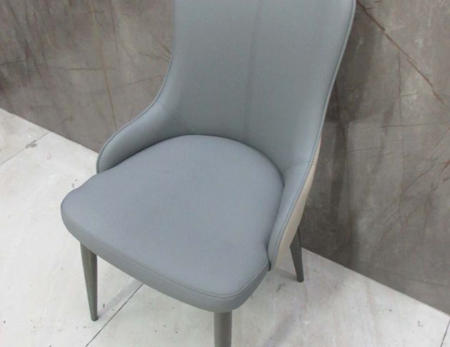 庫存新品出清 灰色48公分北歐風皮質餐桌椅 靠背椅 餐椅 椅子  4