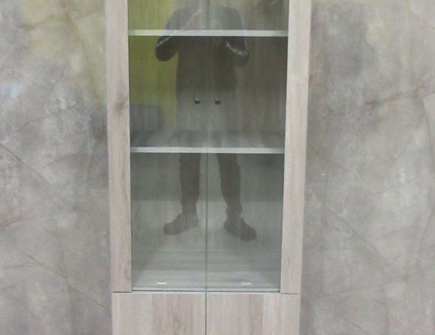 庫存新品出清 灰橡色60公分四門展示櫃 高低櫃 公仔櫃 酒櫃