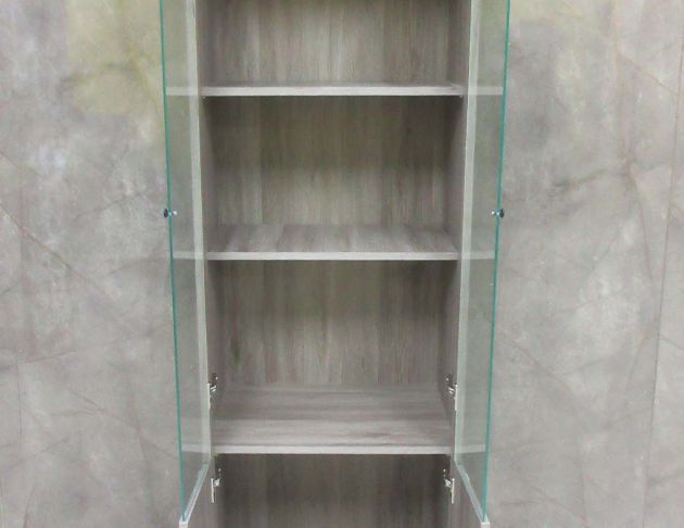 庫存新品出清 灰橡色60公分四門展示櫃 高低櫃 公仔櫃 酒櫃 2