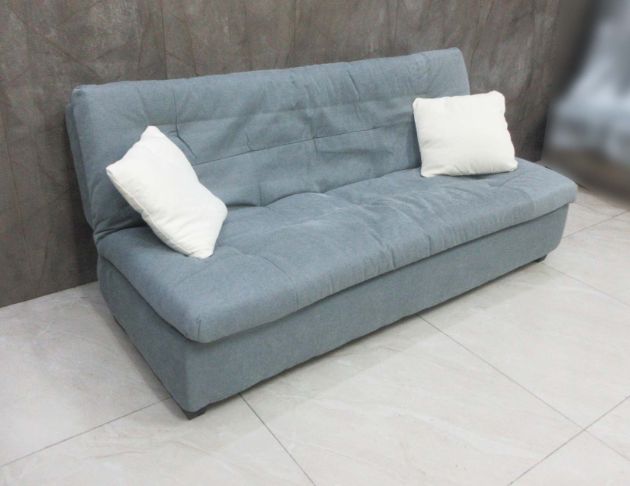 庫存新品出清 灰藍色193公分麻布沙發床 多功能沙發 懶人沙發 4