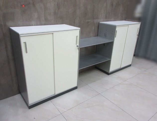 二手置物櫃 鐵灰白270公分四門收納櫃 OA鐵櫃 辦公文件櫃 4