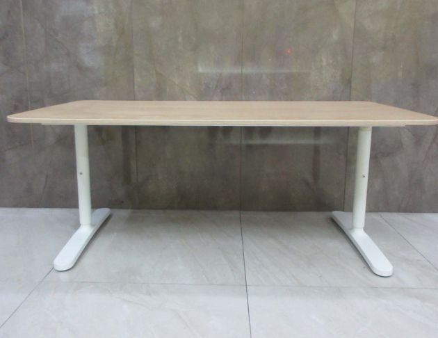 二手書桌 白橡色160公分手動升降桌 書桌 電腦桌 工作桌